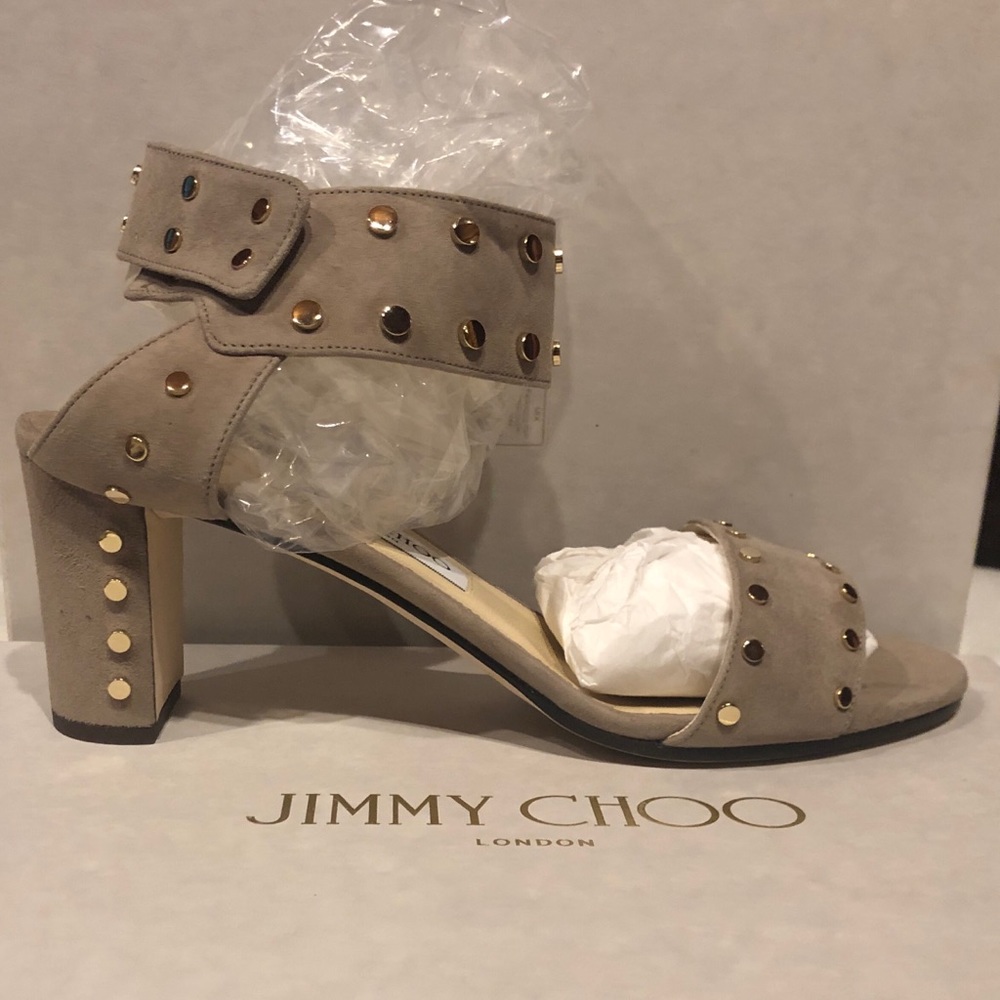Jimmy chop studded heels